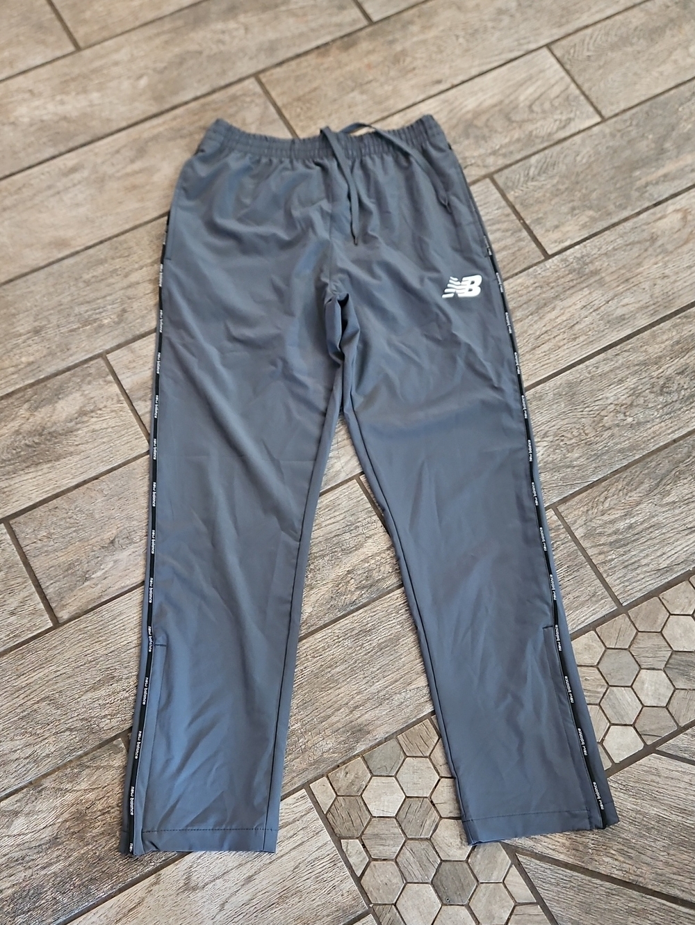 New Balance Men's Charcoal Track Joggers with Side Tape New With Tags